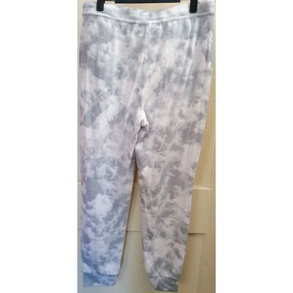 2Liv Women's Gray White Tie Dye Jogger Sweatpants Size Medium Lounge Pants